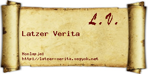 Latzer Verita névjegykártya
